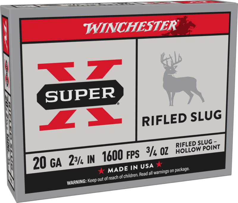 WINCHESTER SUPER-X 20GA 2.75" 1600FPS 3/4OZ RIFLED SLUGS 5RDS
