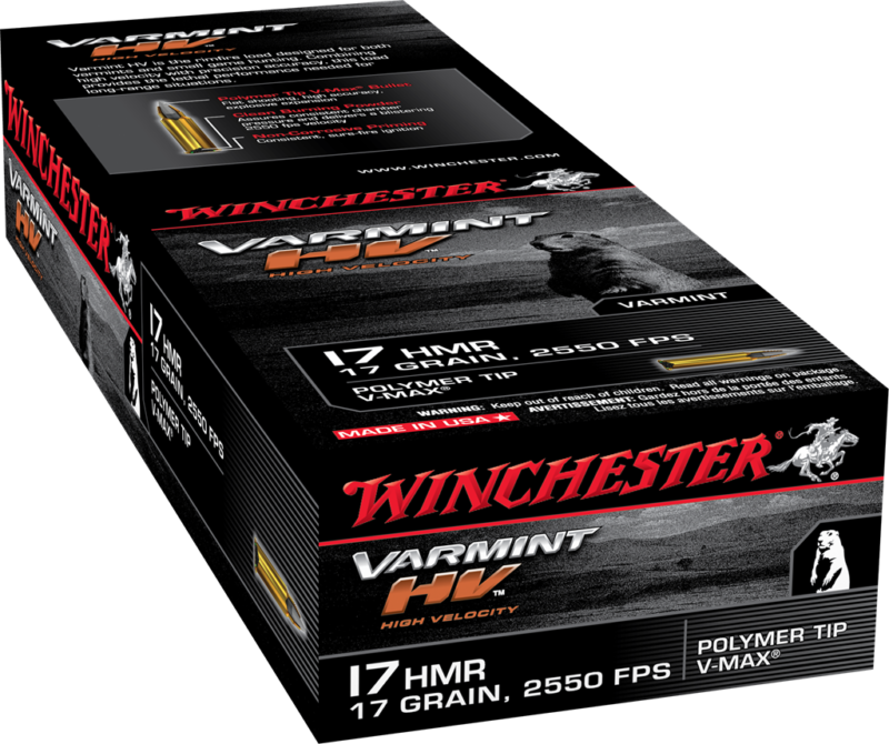 WINCHESTER VARMINT HV 17HMR 17GR VMAX AMMO 50RDS