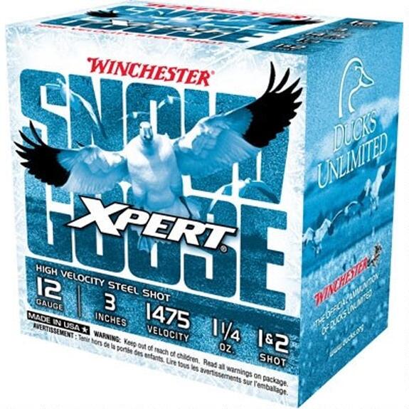 WINCHESTER XPERT SNOW GOOSE 12GA 3" 1-1/4OZ 1475FPS #1&2 AMMO 25RDS