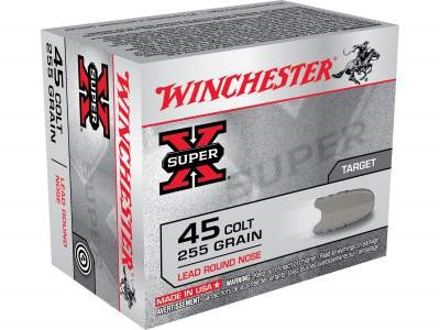 WINCHESTER SUPER-X 45 COLT 255GR LEAD RN AMMO 20RDS