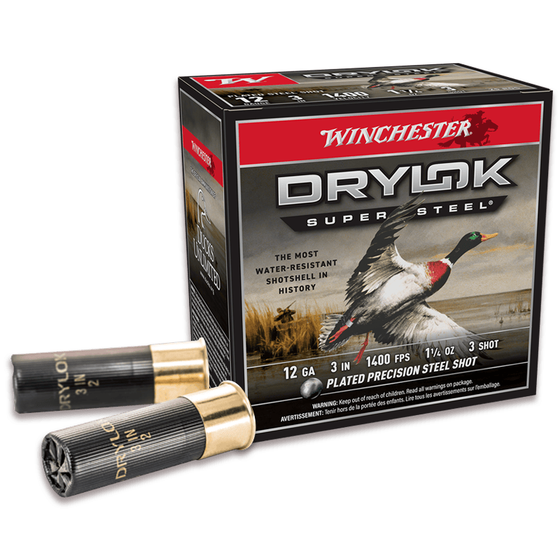 WINCHESTER DRYLOCK SUPER STEEL 12GA 3" 1-1/4OZ 1450FPS BB SHOT AMMO 25RDS