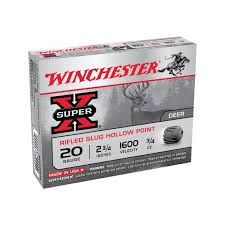 WINCHESTER SUPER-X 20GA 2.75" 1600FPS 3/4OZ RIFLED SLUGS 5RDS