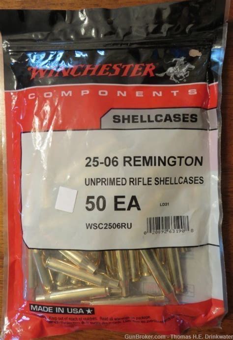 WINCHESTER 25-06 UNPRIMED BRASS 50CT