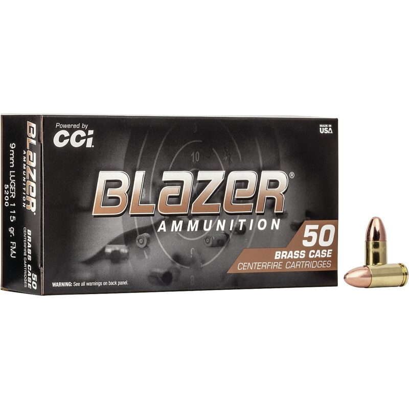 CCI BLAZER AMMO SUPER CARRY 115 FMJ BRASS 50CT