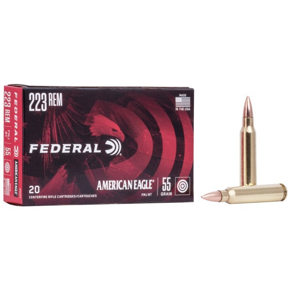 FEDERAL AMERICAN EAGLE 223 REM 55GR FMJ 20RD
