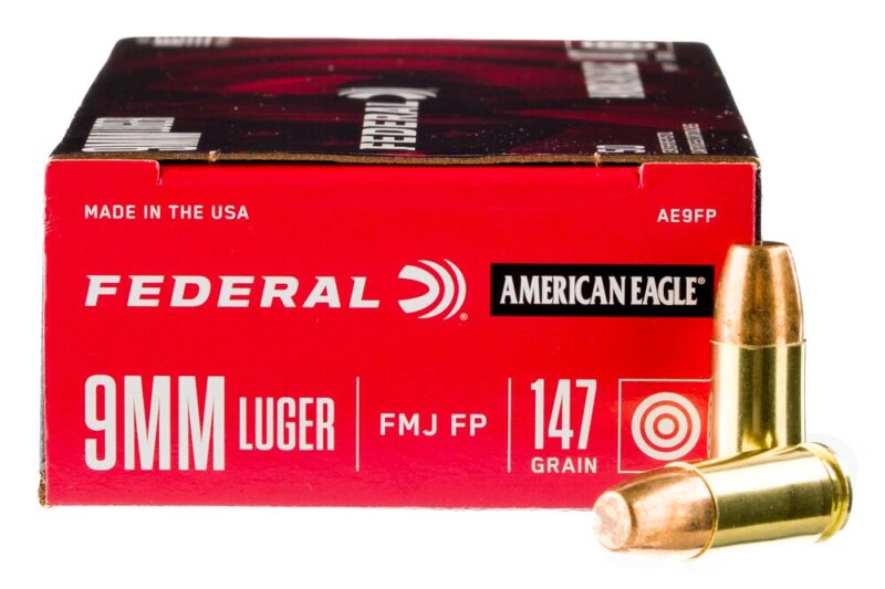 FEDERAL AMERICAN EAGLE 9MM LUGER 147GR AMMO 50 RDS