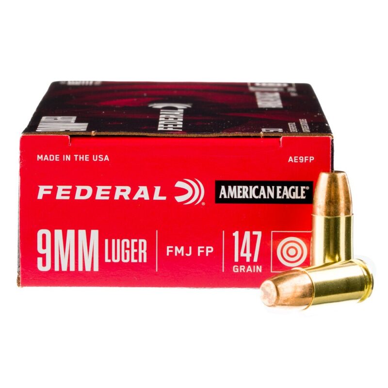 FEDERAL AMERICAN EAGLE 9MM LUGER 147GR AMMO 50 RDS