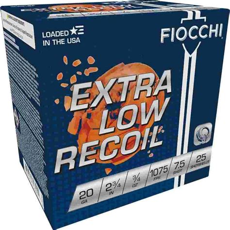 FIOCCHI 20GA LITE 3/4OZ 1075FPS #7.5 25CT