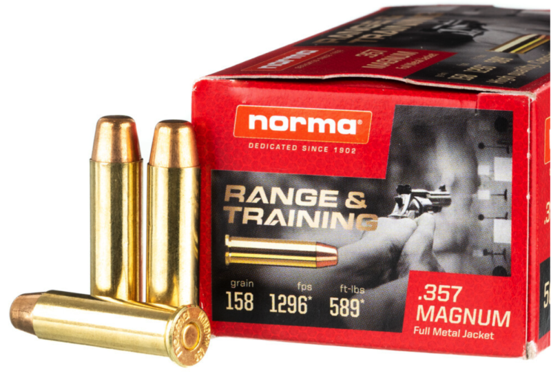 NORMA RANGE AND TRAINING 357 MAG 158GR FMJ AMMO 50RDS