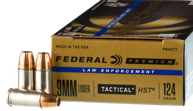 FEDERAL PREMIUM LAW ENFORCEMENT 9MM LUGER TACTICAL HST 124GR AMMO 50RD