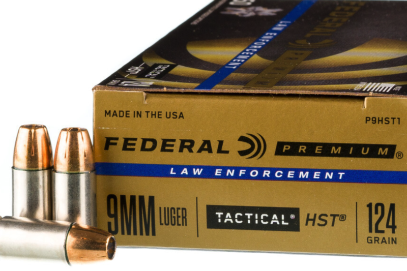 FEDERAL PREMIUM LAW ENFORCEMENT 9MM LUGER TACTICAL HST 124GR AMMO 50RD