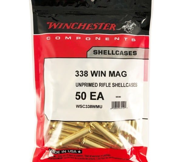 WINCHESTER BRASS 338 WIN MAG 50CT.