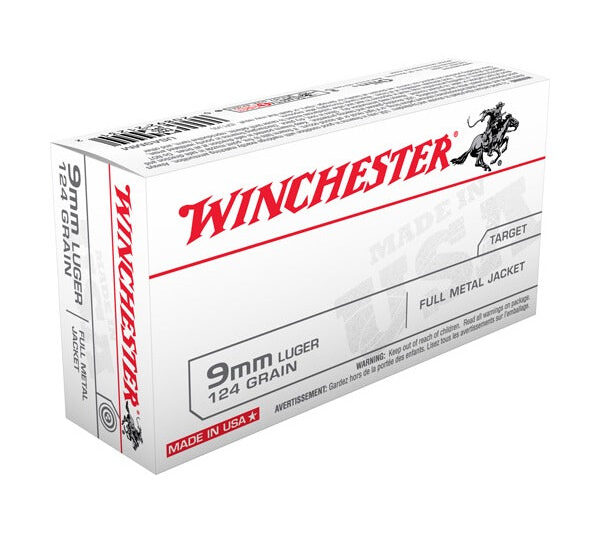 WINCHESTER TARGET PRACTICE 9MM LUGER 124GR AMMO 50 RDS