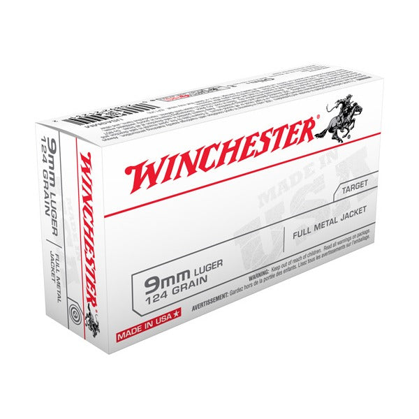 WINCHESTER TARGET PRACTICE 9MM LUGER 124GR AMMO 50 RDS