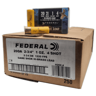 FEDERAL GAMEXLOAD 20 GAUGE 1220 FPS 1oz #4 SHOT 25CT-CASE