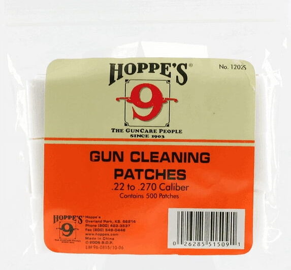 HOPPE'S 9 GUN CLEANING PATCHES 22-.270 Caliber