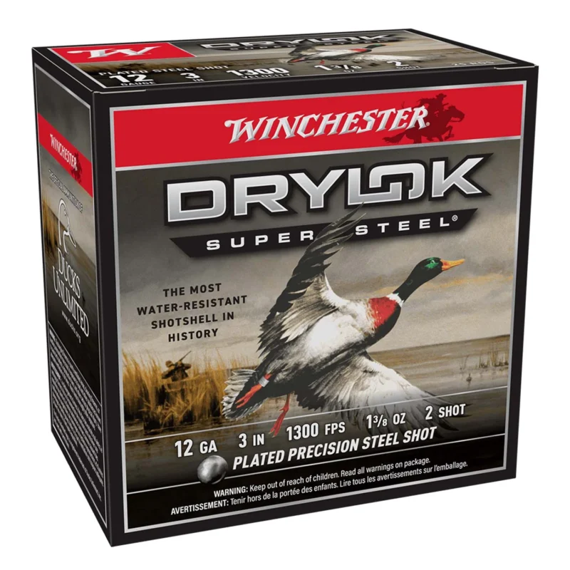 WINCHESTER DRYLOCK 12GA 3" 1-3/8OZ 1300FPS #2 AMMO 25RDS