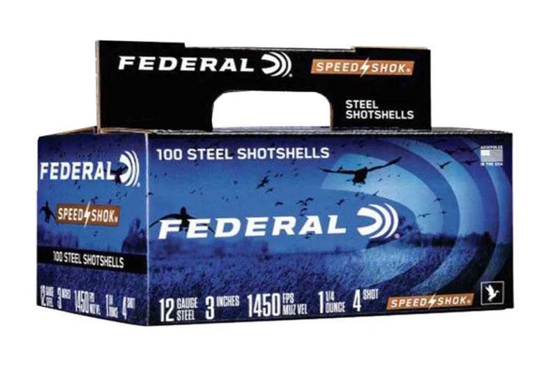 FEDERAL 12GA 3” 1450FPS 1-1:4OZ #4 AMMO 100RDS FEDERAL 12GA 3” 1450FPS 1-1/4OZ #4 AMMO 100RDS