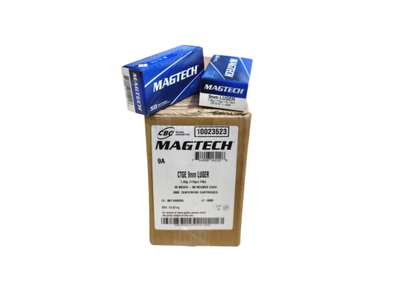 MAGTECH 9MM 115GR 50/BOX- 1CASE 1000CT