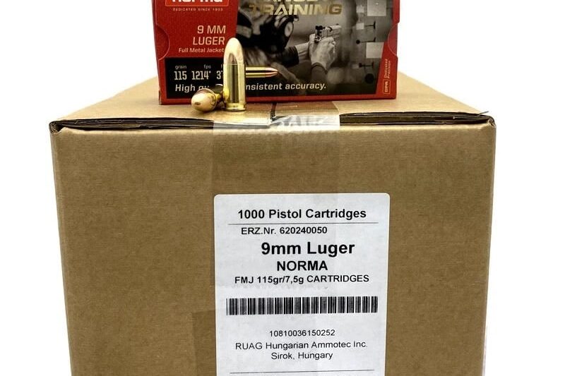 NORMA 9MM LUGER 124gr FMJ 1000ct - CASE