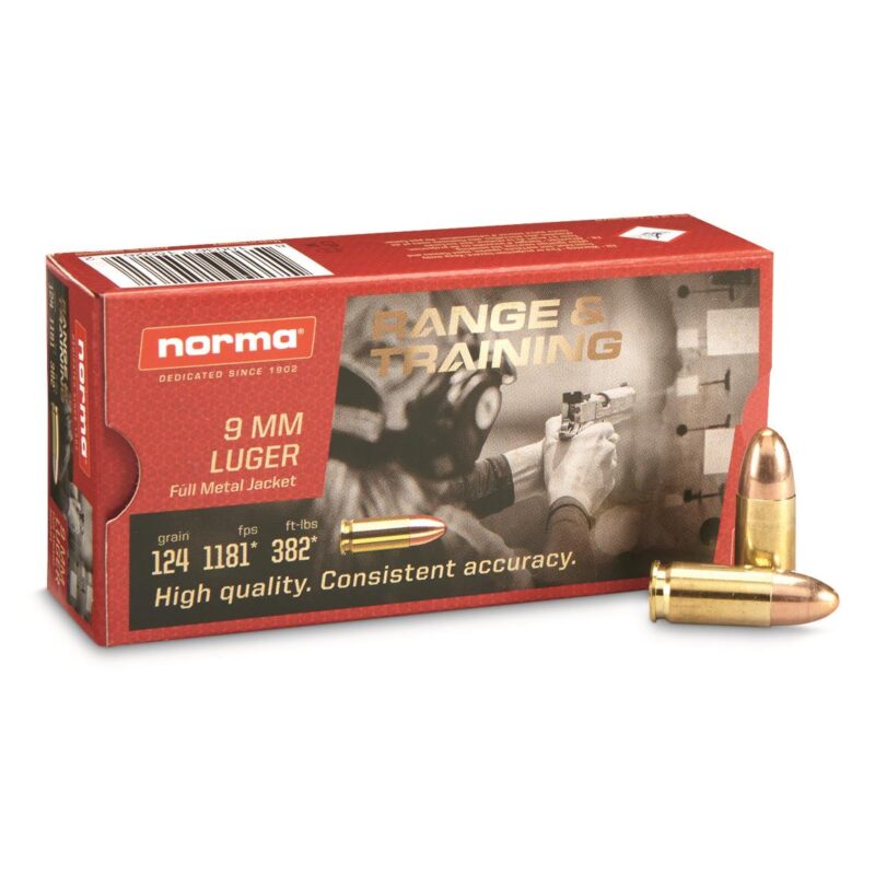 NORMA 9MM LUGER 124gr FMJ 50ct